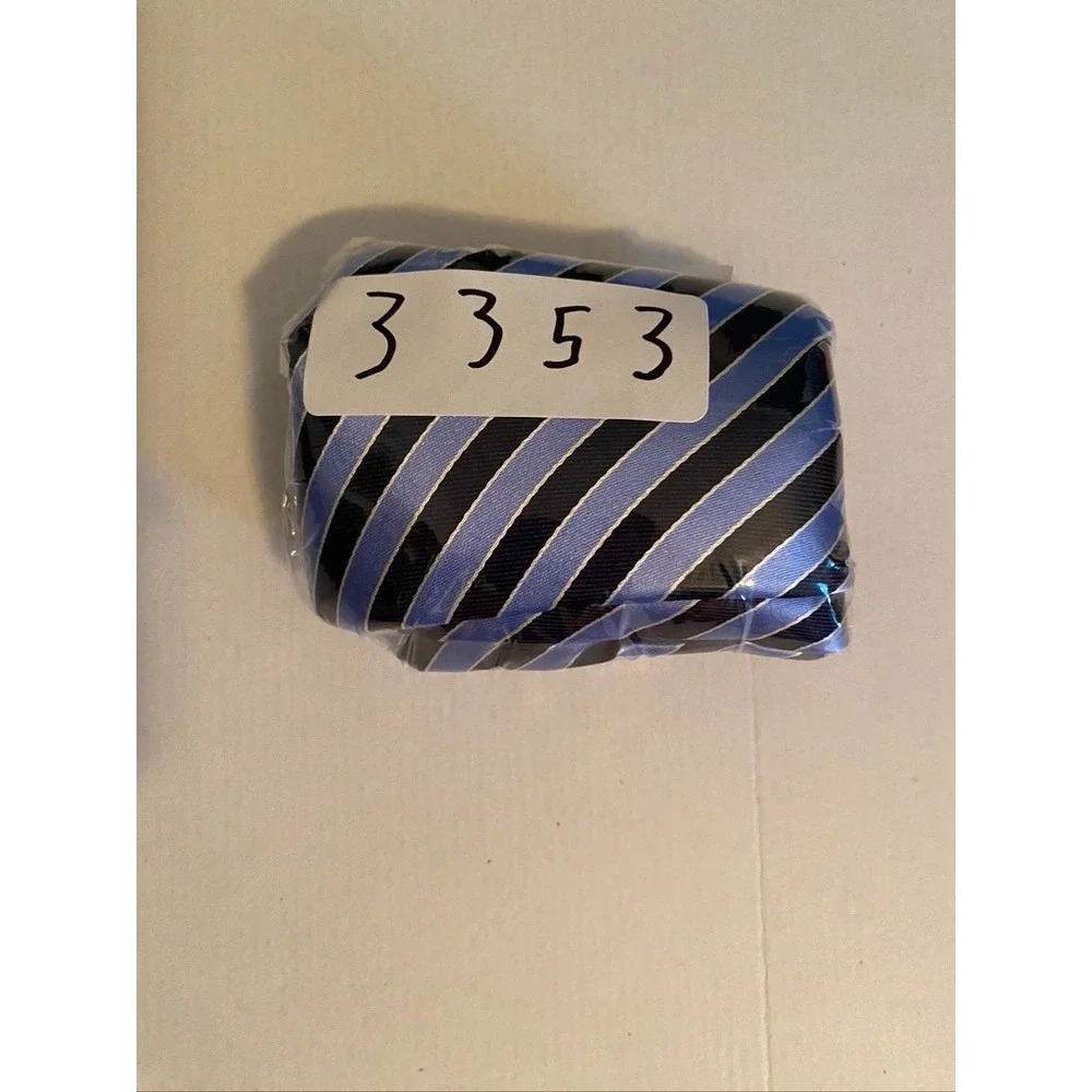 Nautica Mens Blue Navy Striped 100% Silk Necktie Classic Formal Business Tie